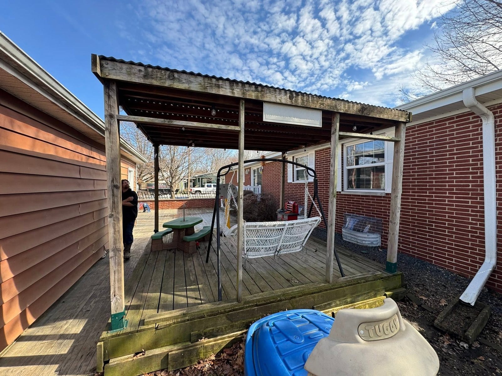 Deck removal before winter by L&J's Junk Removal, Central Illinois