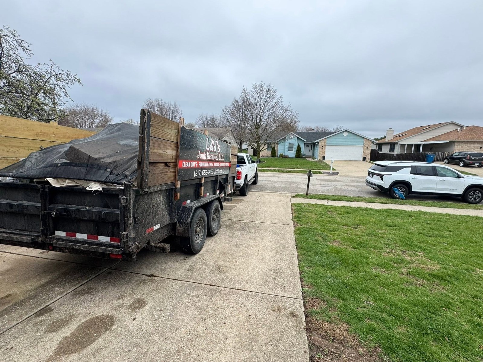 Dump trailer rental you load it by L&J's Junk Removal, Central Illinois