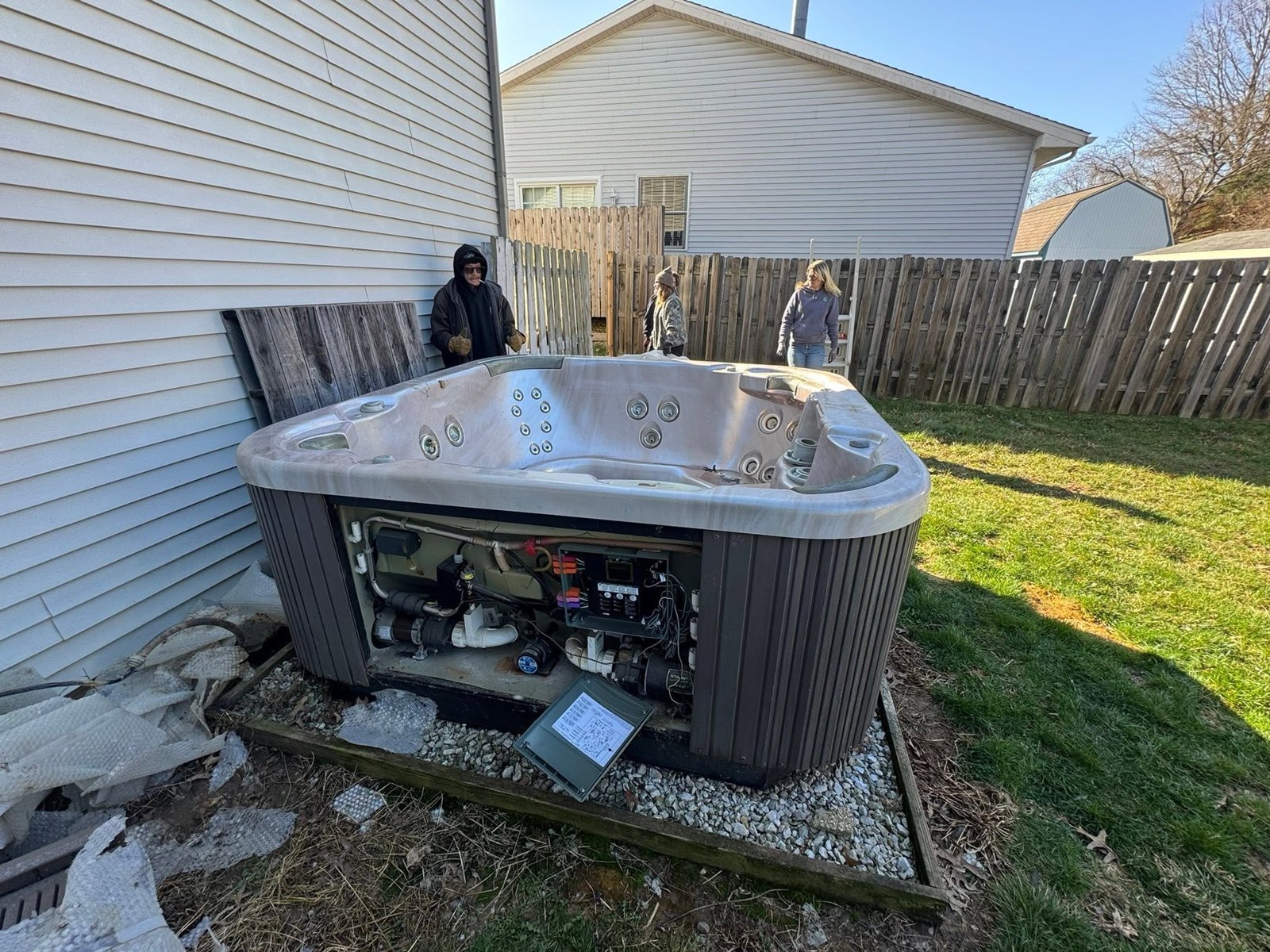 Hot tub removal done carefully by L&J's Junk Removal, Central Illinois